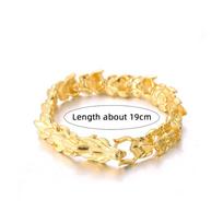 Fashion Hip Hop Silver Dragon Head Dragon Lin Bracelet Retro Exaggerated Men's Dragon Bracelet Jewelry Men's Accessories Gifts 19cm auksas