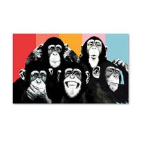 Linksmas gyvūnas orangutanas beždžionė autoportretas plakatas ir atspaudai drobės tapyba sienos menas paveikslas vaikų kambariui namų dekoracija dovana 21x30cm No Framed red