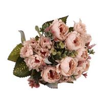 Simulation Flower High Simulation Ornamental Realistic Bouquet 9 Heads Artificial Peony Flowers kava