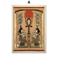 Senovės Egipto sienų menas drobės tapyba Bastet Anubis Dievas Faraonas Skandinaviški plakatai ir atspaudai Sienų paveikslas svetainės dekorui Be rėmo 21*30cm No Frame
