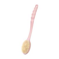 Exfoliating Brush Body Manual Long Handle SPA Bath Shower Back Massage Scrubber rožinė