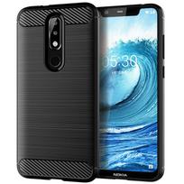 Anglies pluošto minkštas telefono dėklas, skirtas Nokia 5.1 Plus 5.1+, smūgiams atsparus silikoninis dėklas, skirtas nokia 5.1plus TPU galinis dangtelis Coque Fundas Nokia 5.1 Plus juoda