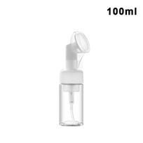 100/150/200 ml tuščias putų putplasčio butelis su silikonine šepetėlio galvute, preso tipas, veido valymo putų buteliai