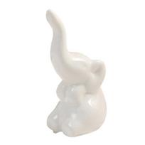 Elephant Statue Mini Ceramic Elephant Figurine Small Shelf Tabletop Centerpiece for Living Room Bedroom Home Decor C