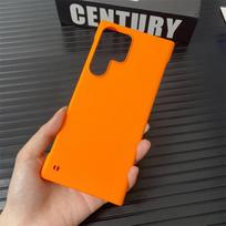 Plonas berėmis telefono dėklas Samsung S25 S22 Ultra S10 Plus S24 S23 S21 S20 Fe telefonams, vientisos ir matinės spalvos dangtelis Samsung S23 Ultra oranžinė