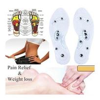 1 Pair Magnetic Shoe Insoles Magnet Massage Shoe Pads Breathable Massage Health Foot Care white