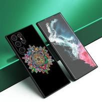 Vintage Indian Floral Henna Mandala Yoga Ethnic Black Silicone Phone Case For Samsung Galaxy S23 S21 S20 FE S24 S22 Ultra S10E Samsung S23 Ultra black