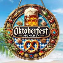 Wooden Oktoberfest-Inspired Ornament - Beer, Wheat & Leaves Designfor Door, Wall, Home, Room, Farmhouse, Street, Shop, Garage, Bar, Garden, and Coffee 1pc beige