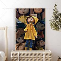 1 vnt. Klasikinio anime filmo Koralina plakatas Lipnus menas Vandeniui atsparus popierinis lipdukas Kavinei Barui Kambario Sienų Dekoravimas 21cm×30cm NoFrame