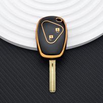 For Renault Trafic Clio Kangoo Master Modus Twingo Dacia Sandero Duster 2 Buttons TPU Car Remote Key Fob Shell Case Gold Line Black