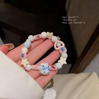 Dopamine Sweet Cat Beaded Bracelet for Women - Fairy Star & Heart Design