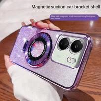 For Xiaomi Mi 13T 12T 11T 10T 9T Pro Case Soft Bling Glitter Ring Magnetic Protective Back Cover Case For Xiaomi Mi13T Pro Shell For Mi 13T violetinė