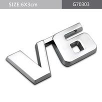 Modifikuotos raidės V6 V8 5.7 4WD AWD VXR VXL TXL Limited Metalinis automobilio lipdukas, tinkantis visiems automobiliams V6-A gray