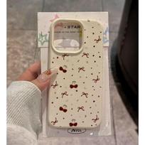 Bow Cherry Skin Pattern Suitable for Iphone16promax Apple 13 Mobile Phone Case 12 Anti-fall 14 Silicone 11 Apple 11