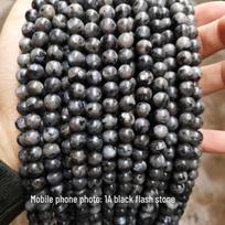 Labradorito blyksnio akmens apvalūs palaidi karoliukai „pasidaryk pats“ papuošalų gamybos aksesuarams 8mm / approx. 47 beads gray