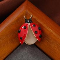 Mielas boružėlės sagė moterims Unisex opalo raudonos emalės vabalų vabzdžių vakarėlio kasdienis sagės pin dovanų 1pc