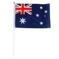 NAUJA rankinė mini vėliavėlė su koteliu, mojuojanti Australijos nacionalinė vėliava, plastikiniai koteliai 21 X 14cm Australijos vėliava 5Pcs