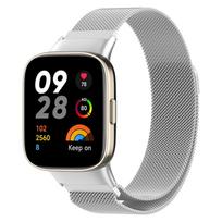 Plieninis Milano magnetinės kilpos dirželis skirtas „Redmi Watch 3 Active Smart Replacement“ apyrankė „Xiaomi Redmi Watch3“ metaliniam riešo dirželiui Redmi Watch 3 Active sidabras
