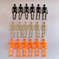 6 Pcs Mini Skeleton Figurines, Small Skeletons for Halloween Decor, Halloween Decorations for Craft Haunted House Accessories Party Favors AVE 6pcs oranžinė