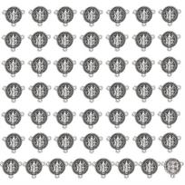 50 vnt./partija 3 skylių lydinio Šv. Benedikto egzorcizmo medalis Rožinio jungtis Rožančiaus karolių vėrinio dalys Juvelyrikos gamybos priedai 50Pcs Silvery