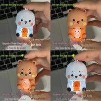 One Two & Bubu 'I Love You' Voice-Activated Light-Up Keychain – Romantic Gift for Partner Crying Bubu [3 Voice Lines]