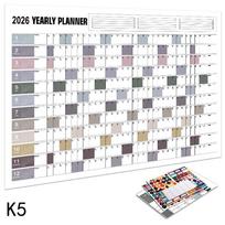 2026 Metinis Sieninis Kalendorius Plakatas Su Lipdukais Didelis Planavimo Grafikas Namų Biuro Organizavimas Laiko Planavimo Įrankis Grafikas K5