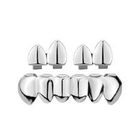 3Pieces Hip Hop Teeth Grillzs Set Street Style Glossy Teeth Grillzs Set Upper and Lower Fit Hip Hop Fashion Brace