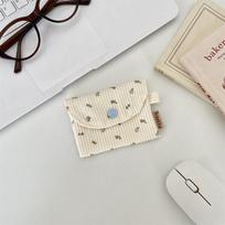 Velvetinė maža piniginė kortelėms  Monetų dėklas  Studentiška piniginė  Kortelių dėklas  Asmens tapatybės kortelės krepšys white