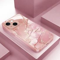 Madingas Blizgučių Marmuro Raštas Rožinės Metalinės Dažytos Stiklo Telefonų Dėklas iPhone 17Air 11 12 13 14 15 16 17 Pro Max Plus 16E Dangtelis iPhone 13 Pro white