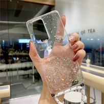 Kaklo Dirželis Virvelė Dėklas Samsung Galaxy S8 S9 S10 Plus Note 10 Lite A51 A71 5G A50 A70 A11 S20 Ultra Blizgantis Skaidrus Minkštas Dangtelis For S9 Plus