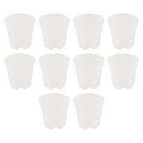 10 permatomų gėlių vazonų su skylutėmis drenažui, skirtų patalpų ir lauko augalams 3 inches