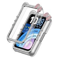 Diamond Case for HUAWEI Band 11 Accessories All-Around Hard Hollow PC Bumper Frame shell Cute CAT Cover huawei smart band 11 pro Huawei Band 11 sidabras