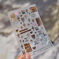 1 vnt. 5D retro nagų lipdukai, leopardo rašto nagų lipdukai, lipnūs nagų dailės lipdukai, „pasidaryk pats“ nagų dekoravimo lipdukų aksesuarai, nagų reikmenys to5385 gray
