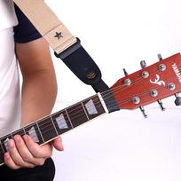 Brown-Black Genuine Cowhide Strap for Acoustic/Electric Guitar and Ukulele Neck & Headstock juoda
