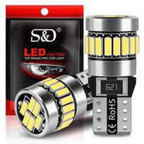 2 vnt. W5W T10 LED lemputės Canbus 4014 24 SMD 168 194 LED 5W5 Automobilio salono lubų, skaitymo, numerio plokštelės šviesos, signalinė lemputė 6000K Balta