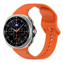Sports Silicone Bracelet for Samsung Galaxy Watch8 Classic 46mm Breathable simple Strap Galaxy Watch 8 40/44mm No Gaps Soft Band Watch 8 40-44-46mm&S-M oranžinė