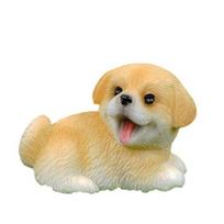 Tiny Dog Figurine Little Pet Resin Ornament Miniature Animal Figures for Micro Fairy Garden Landscape DIY Crafts Aquarium Plant Pot Decor F
