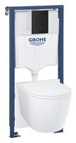 Klozeto komplektas GROHE START ROUND, komplekte rėmas Solido 5in1 113 cm, pakabinamas klozetas, be n
