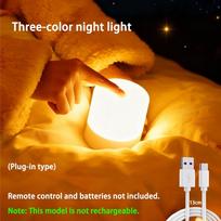 Night Light Dimmable Rechargeable/Plug-in Desktop Bedroom Bedside Lighting Decorative Touchscreen Reading RGB Desk Lamp 1pc