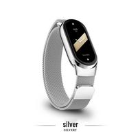 Compatible Milanese Magnetic Strap for Xiaomi Band 8/9 NFC - Stainless Steel Xiaomi Band 8/9/10/NFC Compatible sidabras