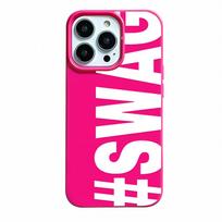 Kūrybiškas SWAG raidžių telefono dėklas, skirtas iPhone 17 16 15 14 13 12 11 Air Pro Max X XS XR XSMax 7 8 Plus, PC dangtelis Funda Capa Coque iPhone 16 Plus rožinė