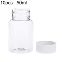 10 vnt. 50 ml cheminių medžiagų buteliukas skaidrus vandeniui atsparus plastikinis piliulių buteliukų dangtelis chemikalų skysto kremo piliulei 10pcs skaidri