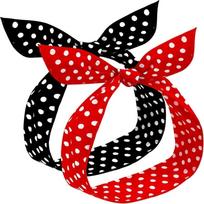 2Pcs Fashion Polka Dot Bandana Headband Bow Wide Hair Band Hair Hoop Hair Accessories red
