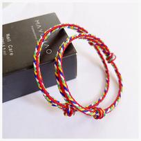 Handmade Five-Color Rope Bracelet for Dragon Boat Festival - Adjustable for Children, Couples, Men & Women