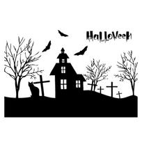 Halloween Series Clear Stamps Vintage Silicone Seals for DIY Scrapbooking Card Making Embossing Decoration Rubber Stamps black