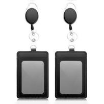Yousheng 2 Pcs Card Holder Clear Retractable ID Card Holder with Clip Badge Reel ID Card Holder with Carabiner Lanyard A
