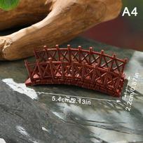 Kinų tilto statulėlė Senovinio pastato modelis Japonijos paviljono dekoracijos Miniatiūrinis Zen sodas Akvariumo Bonsai papuošalai A4