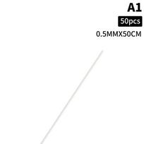 50 vnt. 0,5/0,8/1/1,5/2/2,5 mm ABS apvalus vamzdelis, strypas, ilgis 500 mm, kietas plastikas, kieta lazdelė, statybos konstrukcijos modeliui 0.8mm white