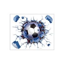 3D Soccer Ball Wall Decal Breaking Through Wall Sports Themed Bedroom Home Decor Removable Wall Sticker for Kids Room Playroom one size