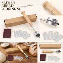 Bread Lame Set with Stainless Steel Dough Scoring Tool Wood Handle Blades Storage Case for Artisan Baking and Sourdough Bread Slashing One Size